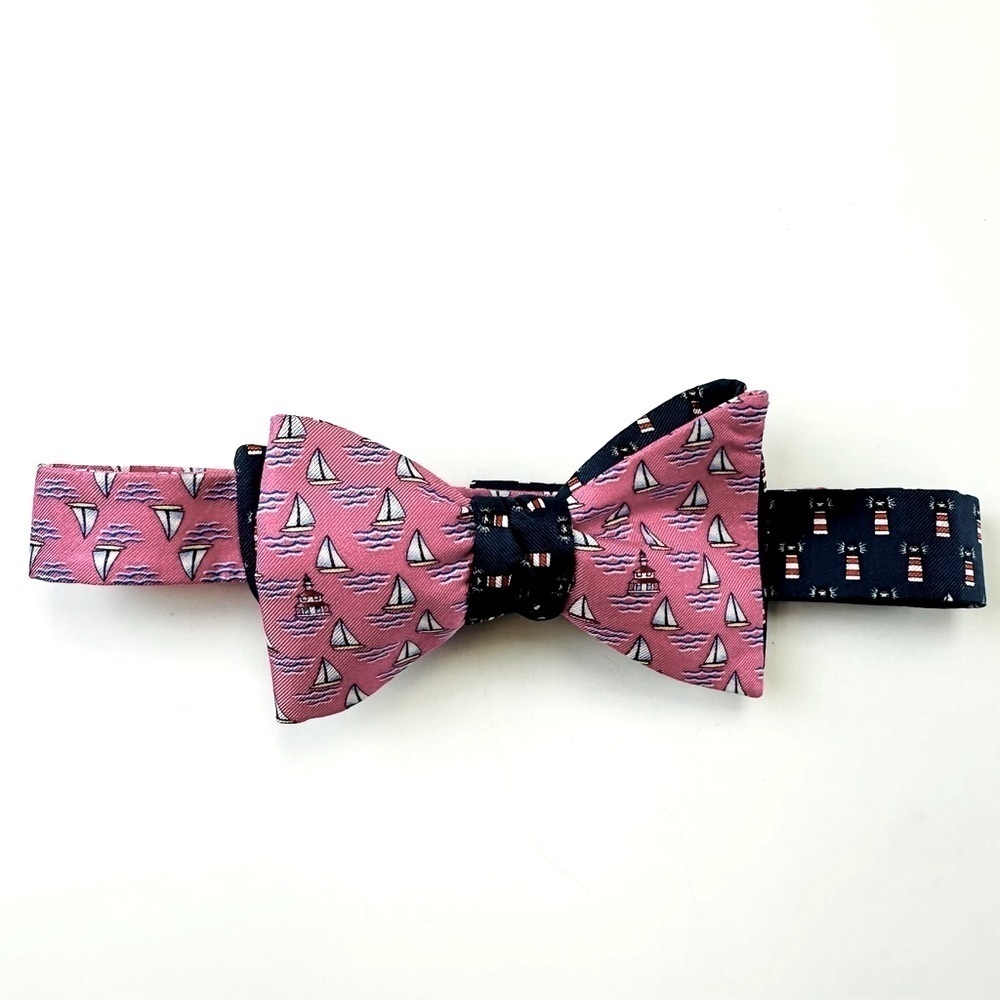 nautical bow tie lighthouse sailboat NOLA couture pink navy Dapper Preppy
